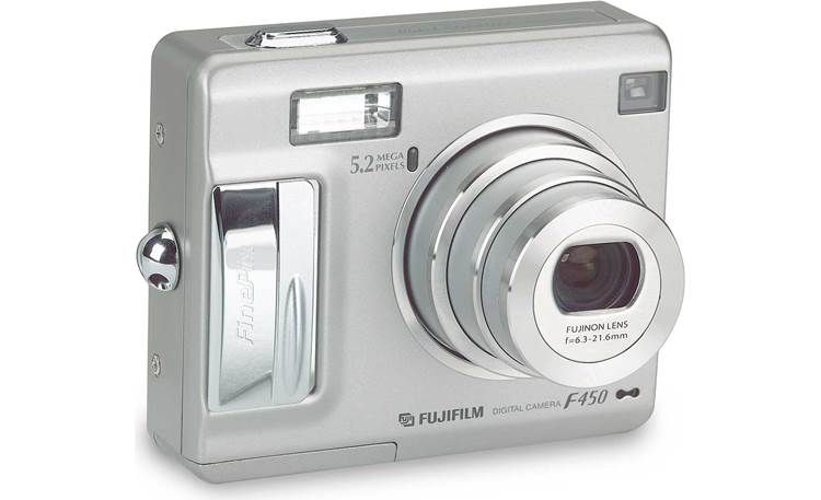 silvery square-shaped camera with a telescoping lens